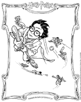 A coloring page of harry potter